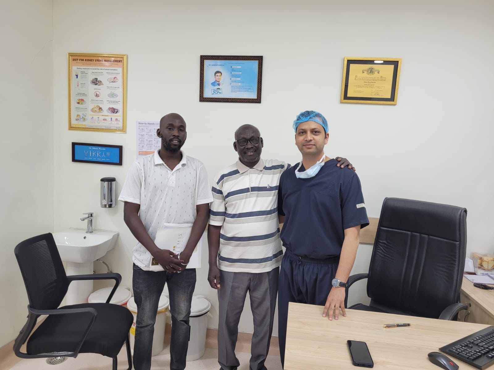 Dr. Nitin with an international patient during post-operative recovery
